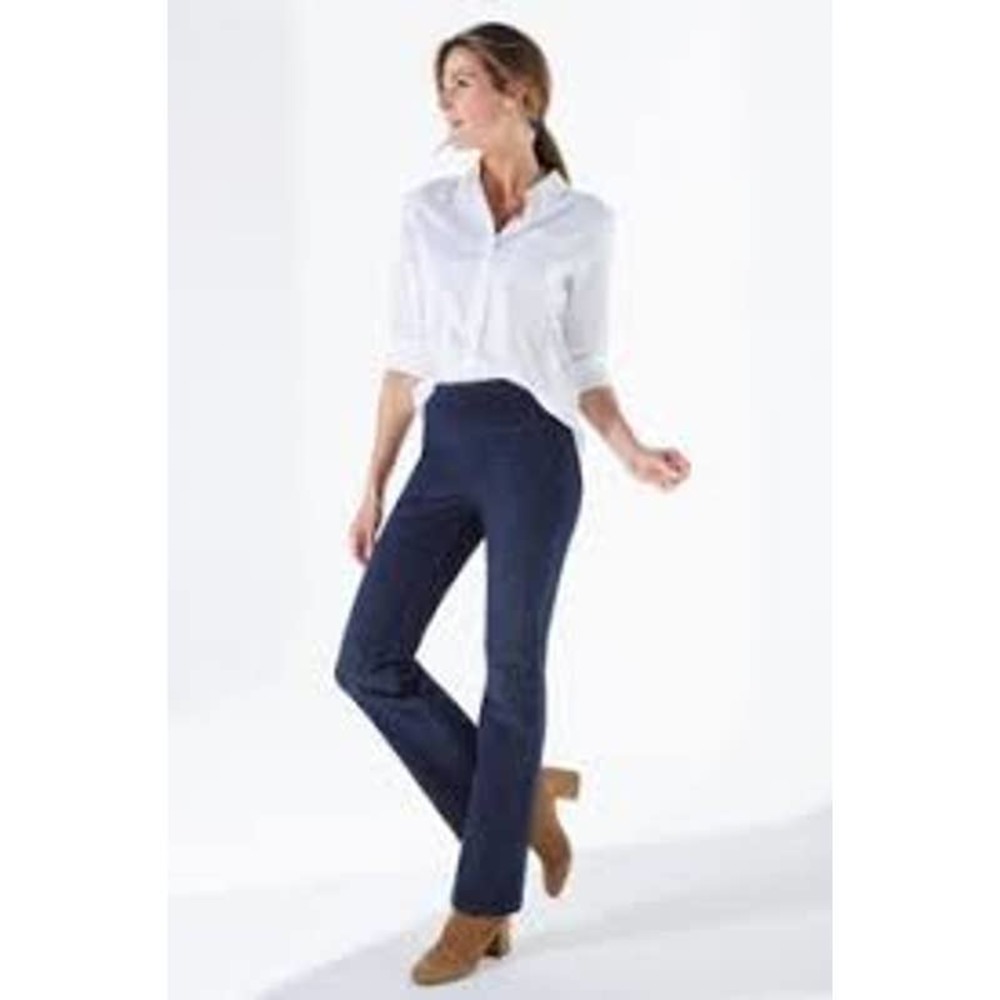Soft Surroundings Straight Leg High Rise Dark Wash Jeans 10